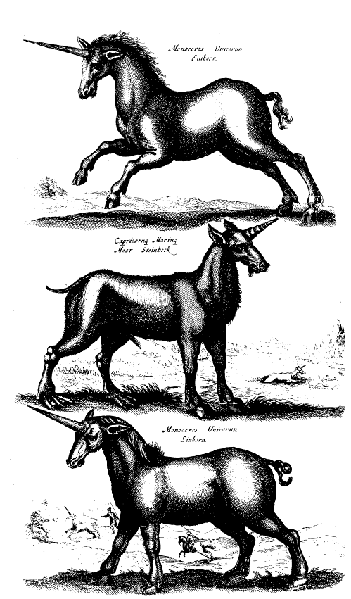 Three of the unicorn family